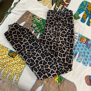 Cheetah Faux Felt Pants